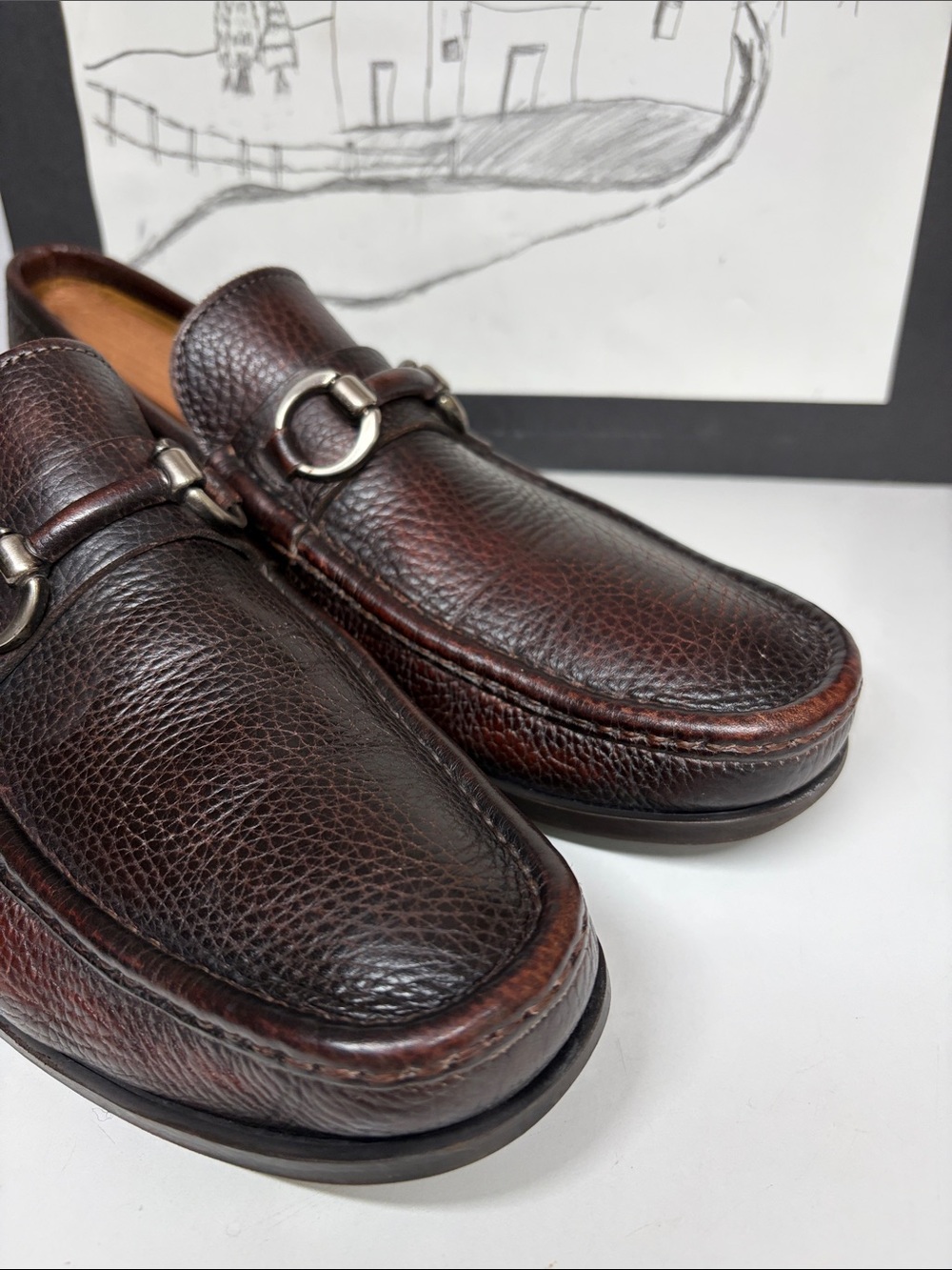 Magnanni Blas III Men's Brown Leather Moc Toe Bit Loafers Size US 9.5 - Picture 9 of 16
